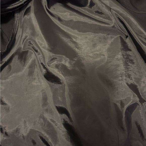 Black Bomber Jacket with Full-Length Zipper and Collar - Picture 8 of 8